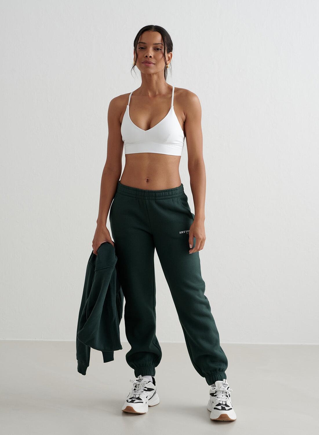 Donna Pantaloni della tuta Classici Verde Scuro 6/6