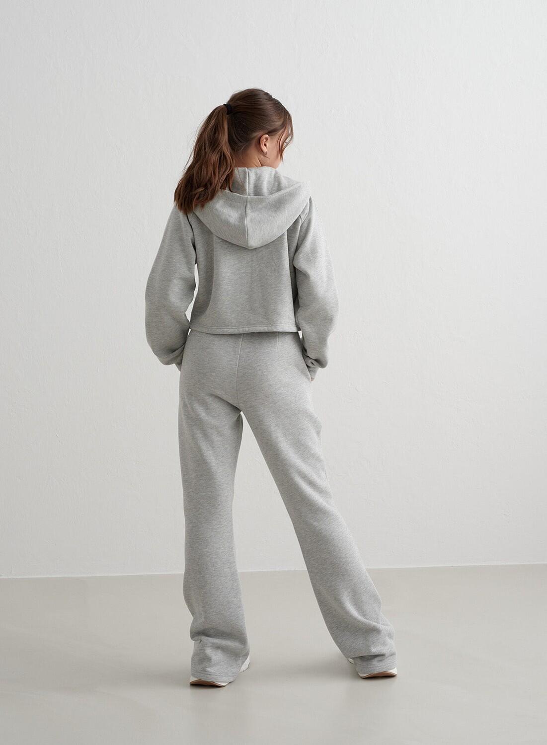 Meisjes Sweatbroek Uitlopende Grijs Gemêleerd 4/7