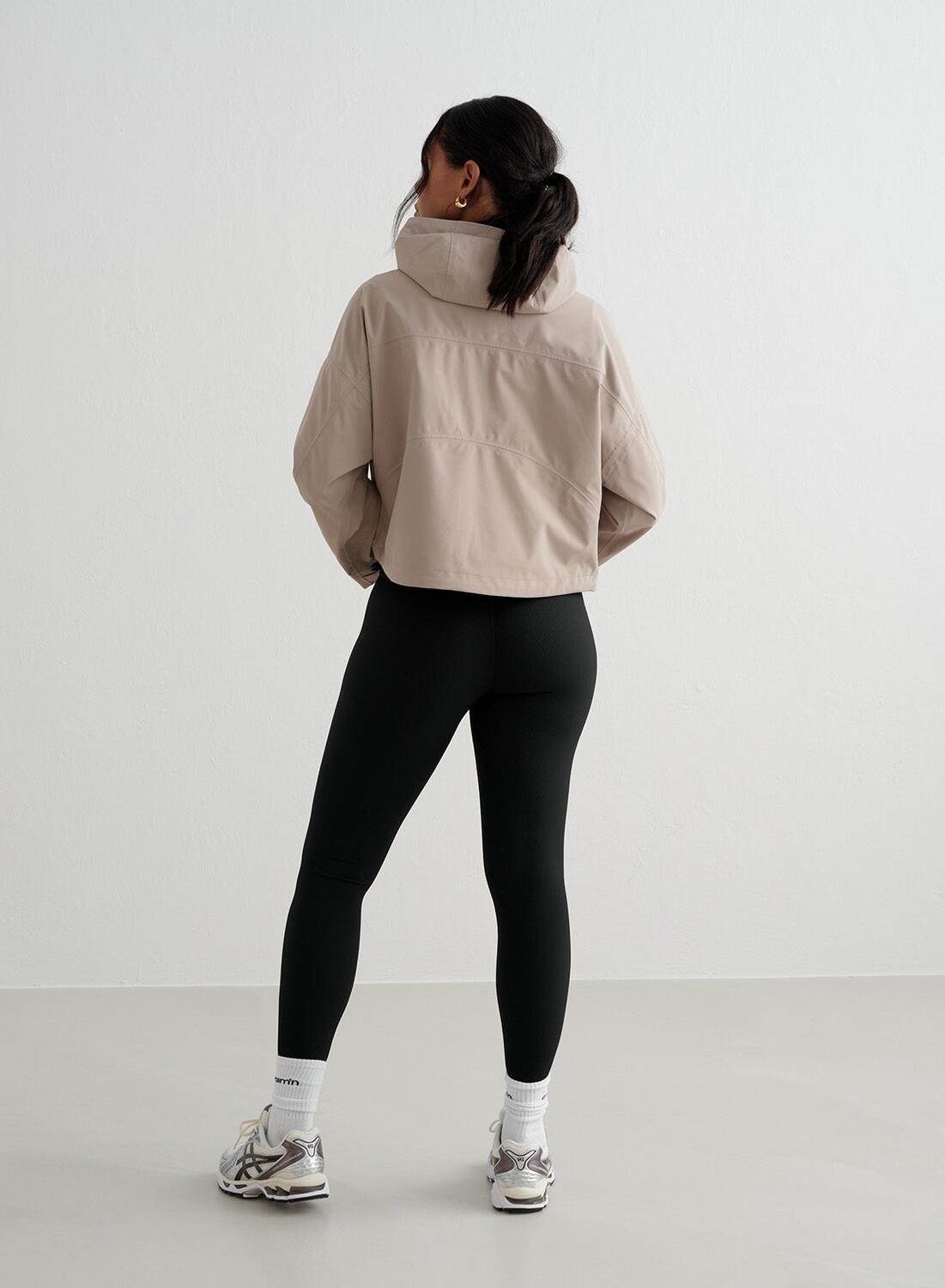 Veste de randonnée femme imperméable beige foncé 5/7