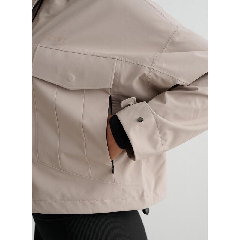 Veste Étanche Randonnée Femmes Beige Foncé aim'n