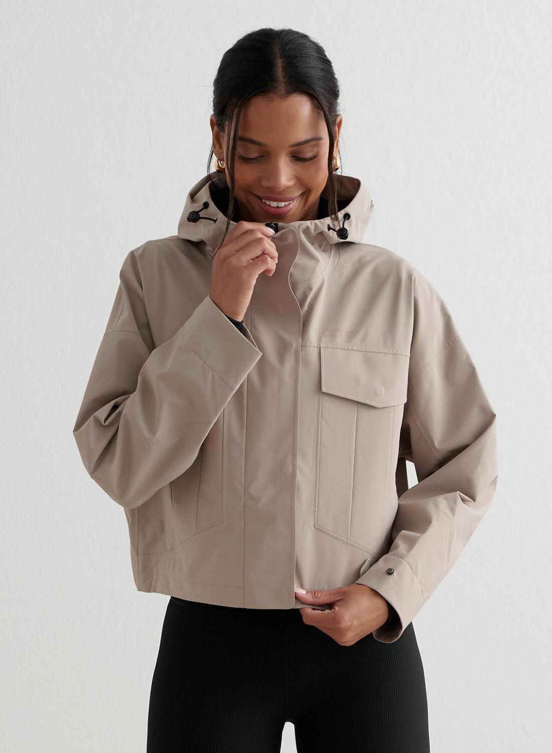 AIM'N Damen Wandern Jacke Wasserdicht Dunkelbeige