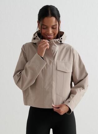 Damen Wandern Jacke Wasserdicht Dunkelbeige