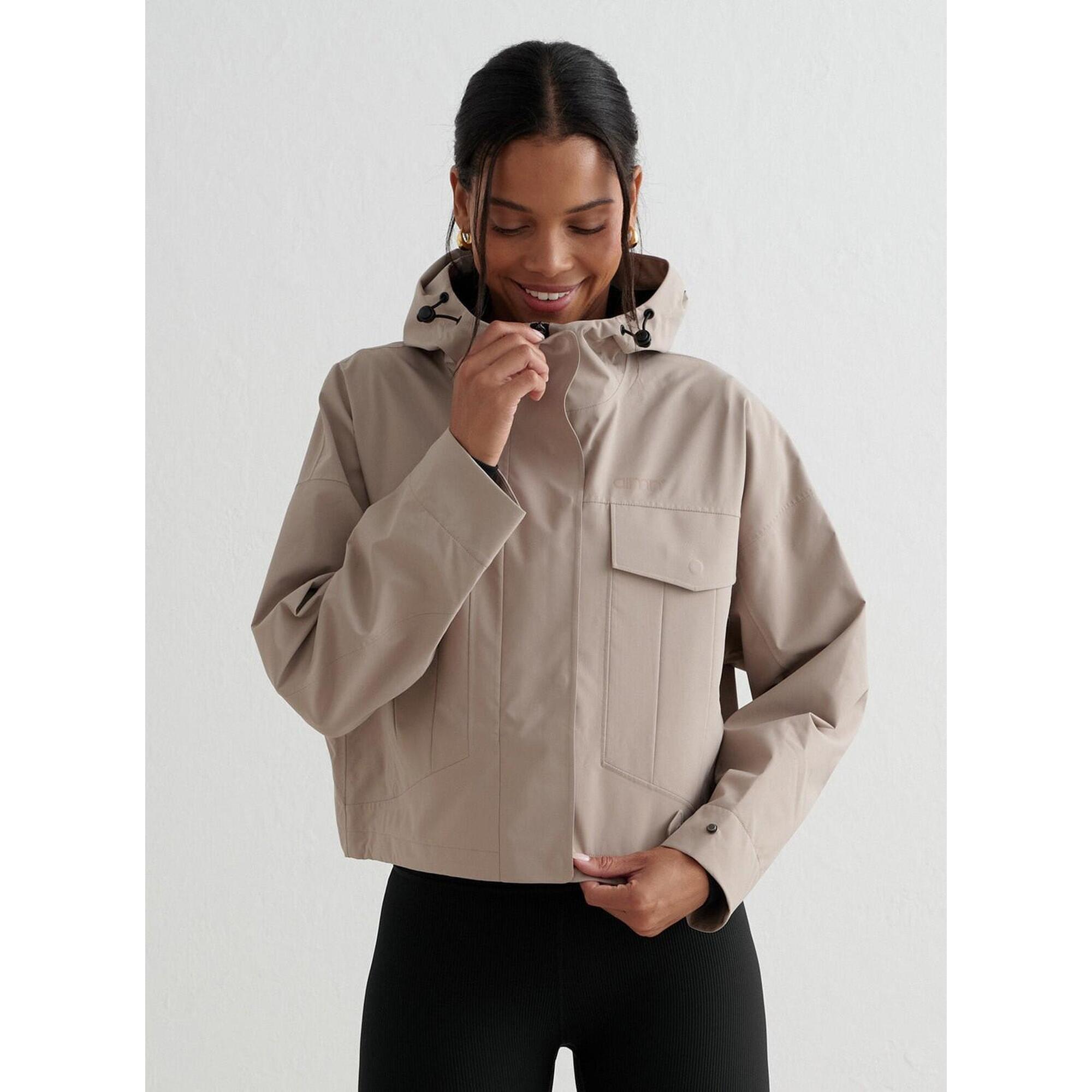 Aim'n - Veste De Randonnée Femme Imperméable Beige Foncé - Coupe-pluie - Beige - 32 3xs - Decathlon