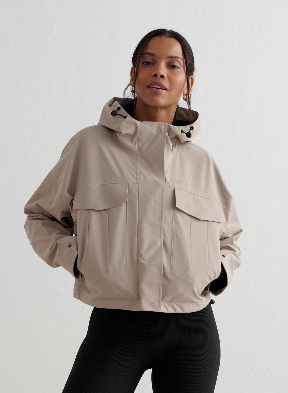 Veste de randonnée femme imperméable beige foncé 4/7
