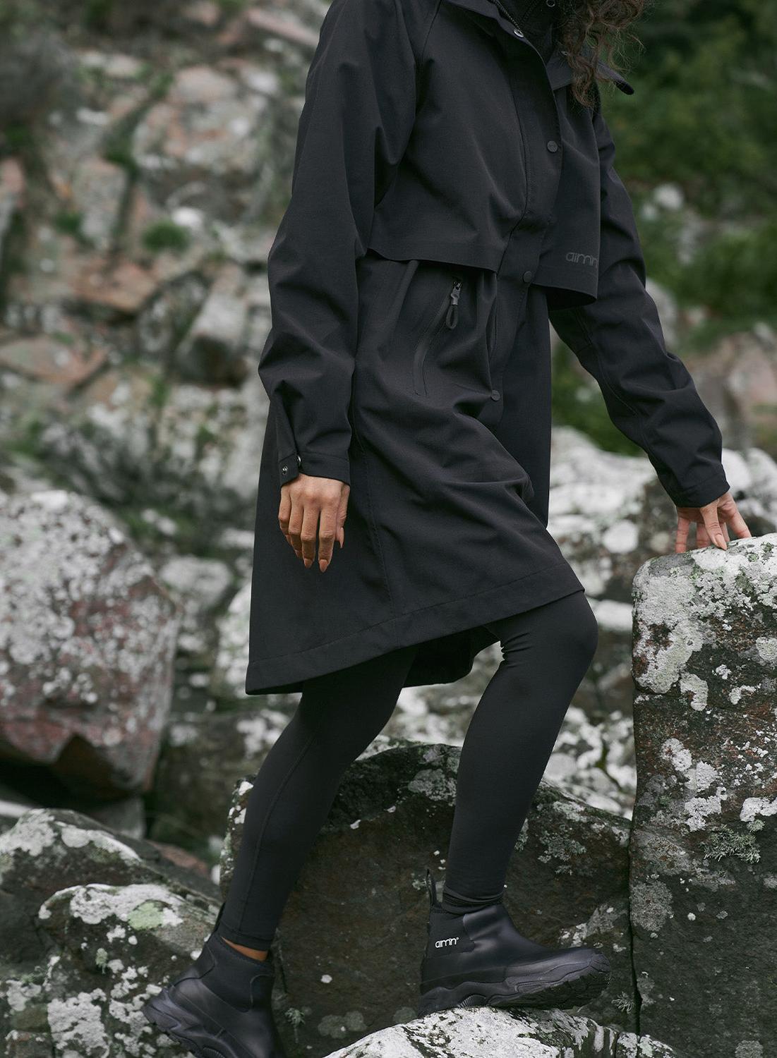 Femme Parka Imperméable Noir 4/4