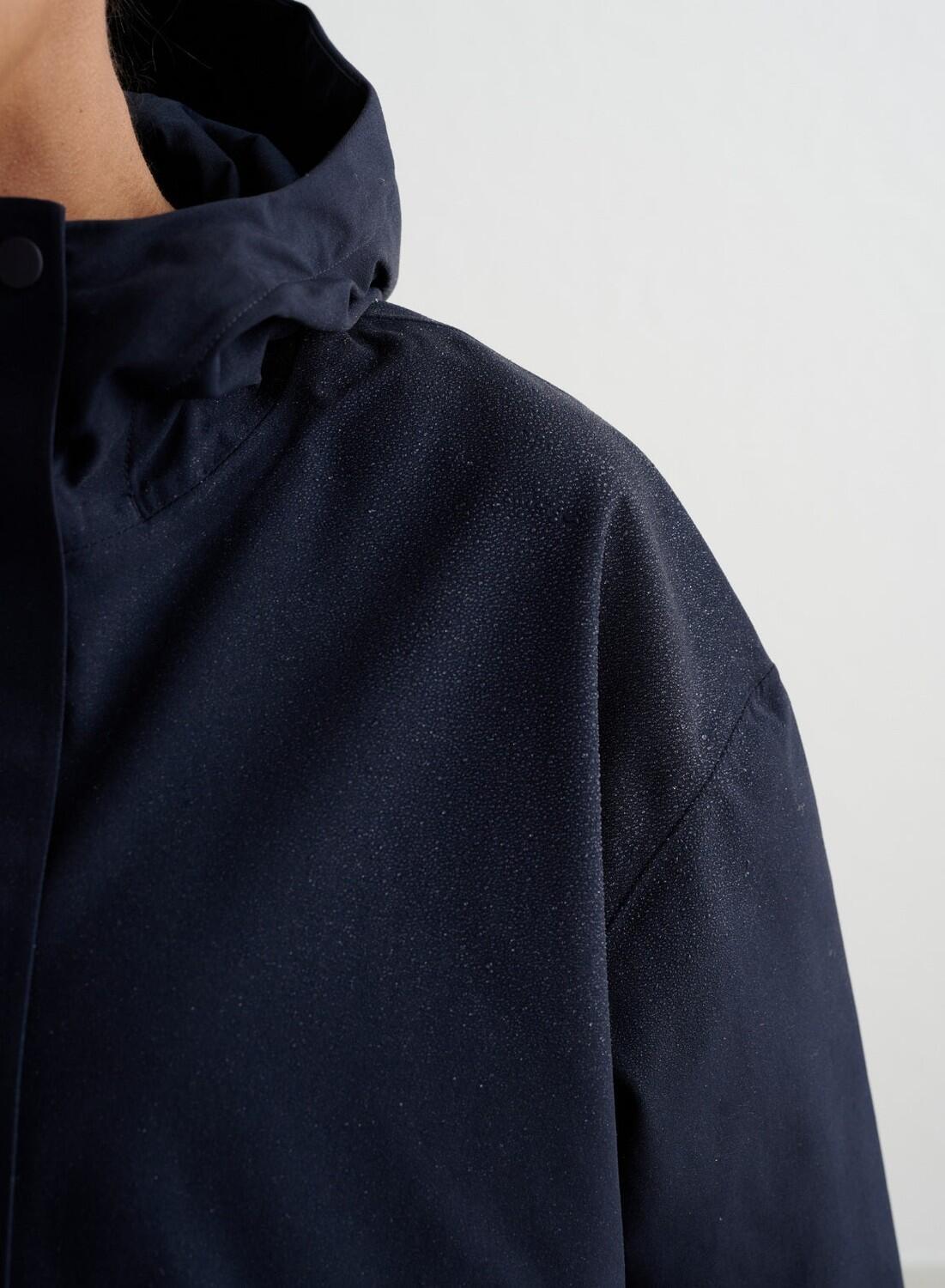 Mujer Anorak Impermeable Holgado Media Cremallera Azul Marino 6/7