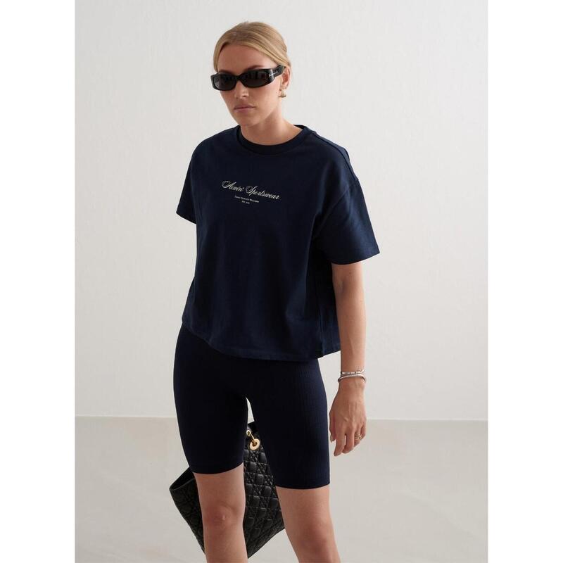 T-shirt Heritage Boxy T-Shirt Gym Yoga Dames Navy aim'n