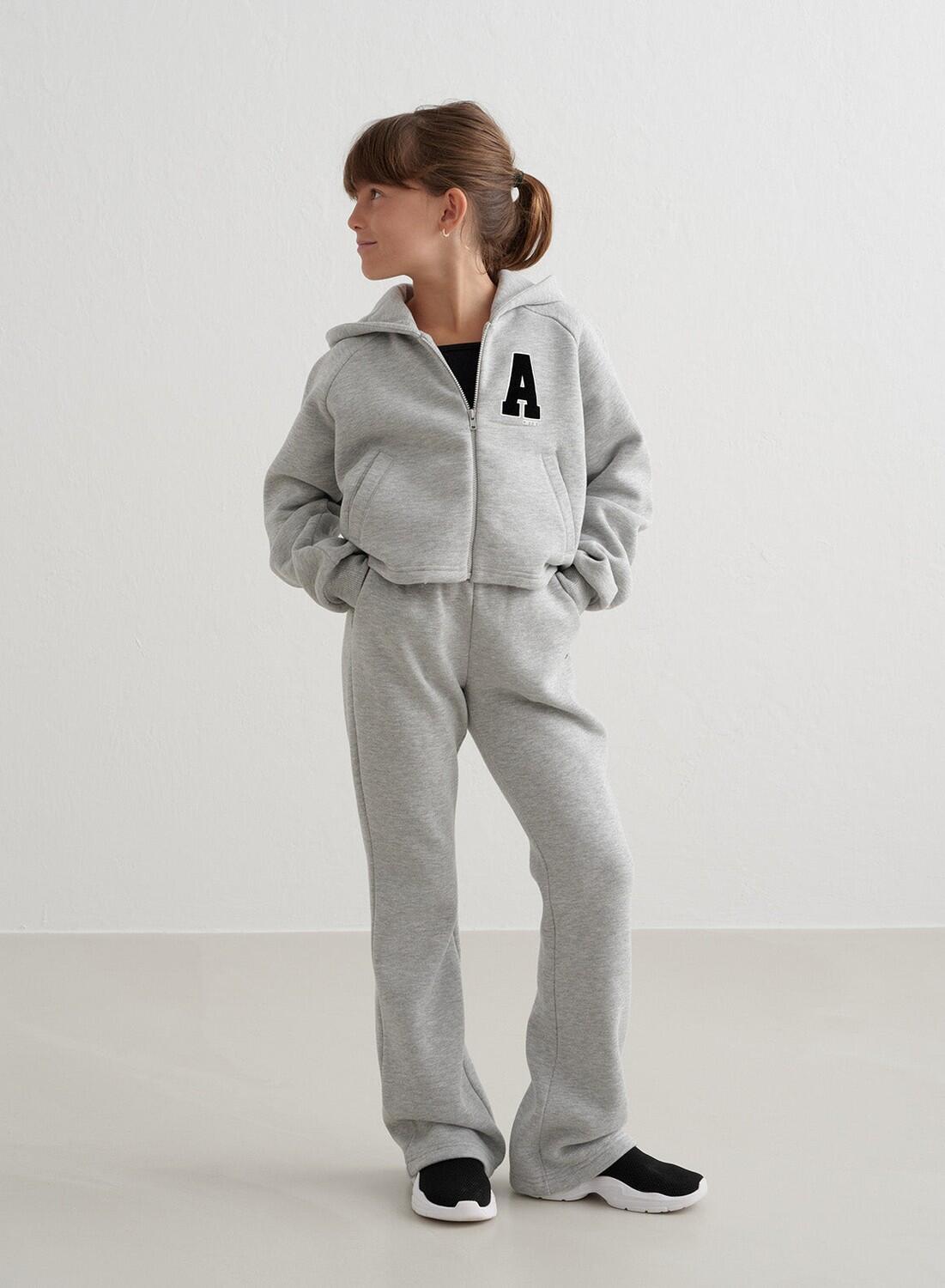 Meisjes Hoodie met Ritssluiting Grijs Gemêleerd 7/7