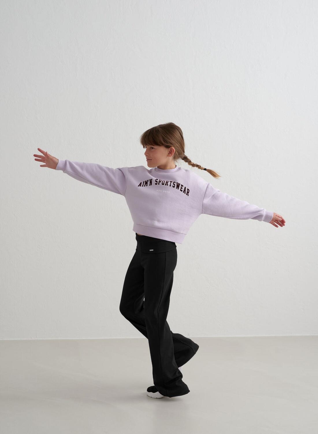 Fille Sweat-shirt Varsity Lilas Clair 5/6