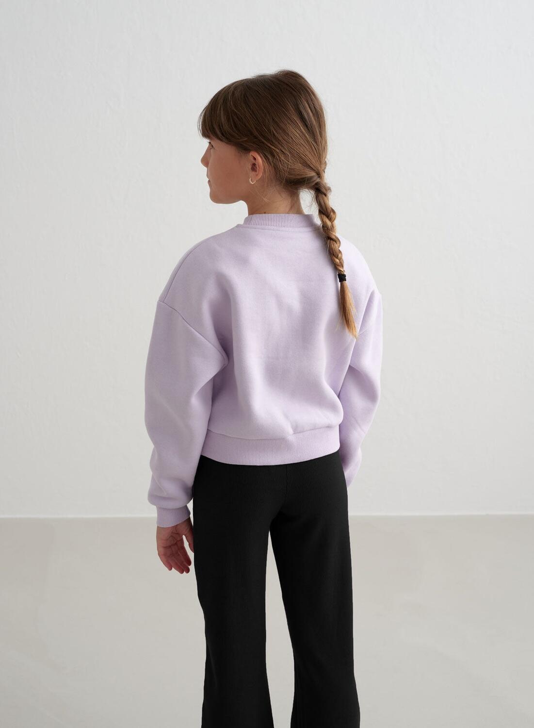 Fille Sweat-shirt Varsity Lilas Clair 6/6