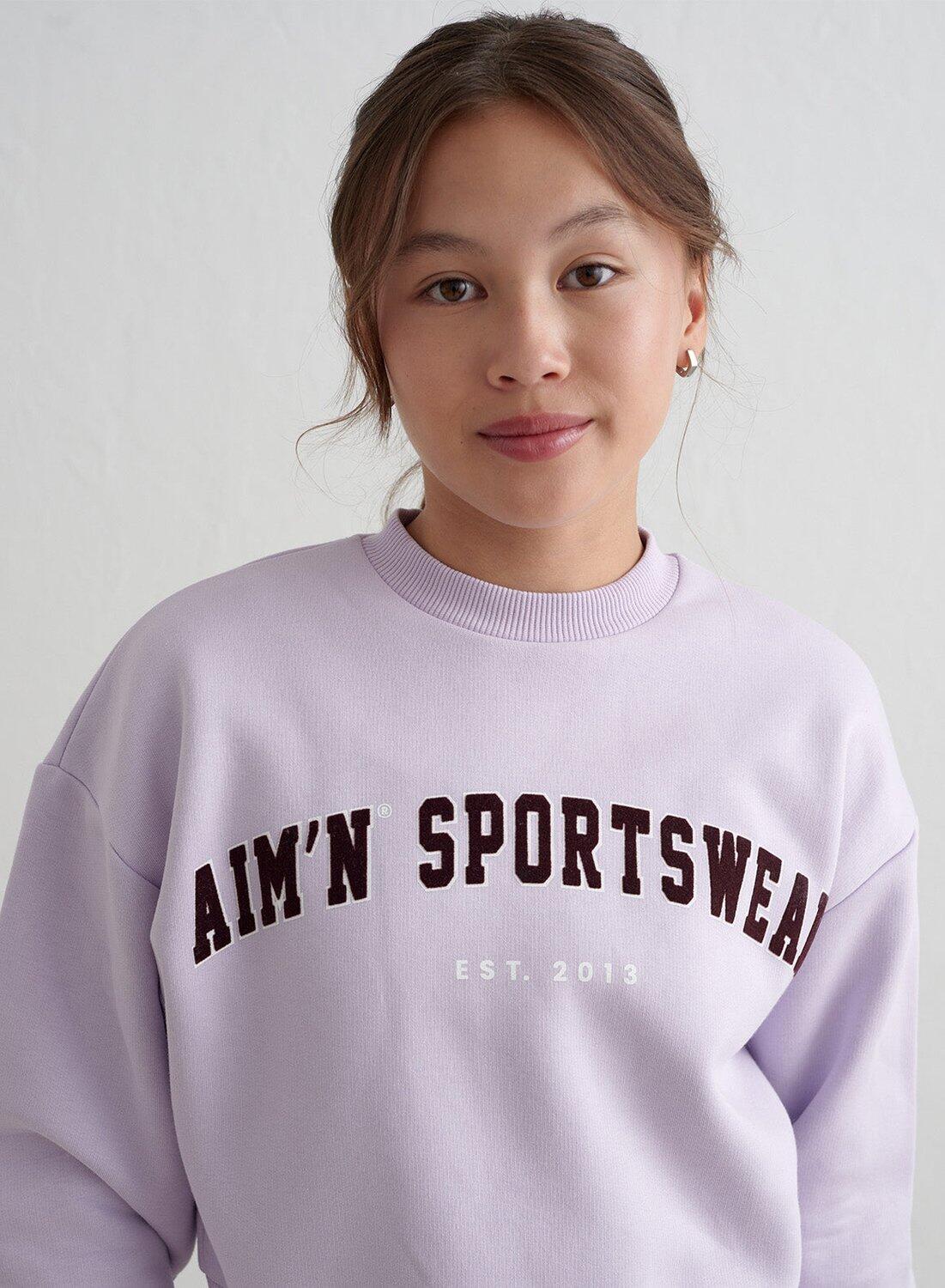 AIM'N Mädchen Sweatshirt Varsity HellFlieder