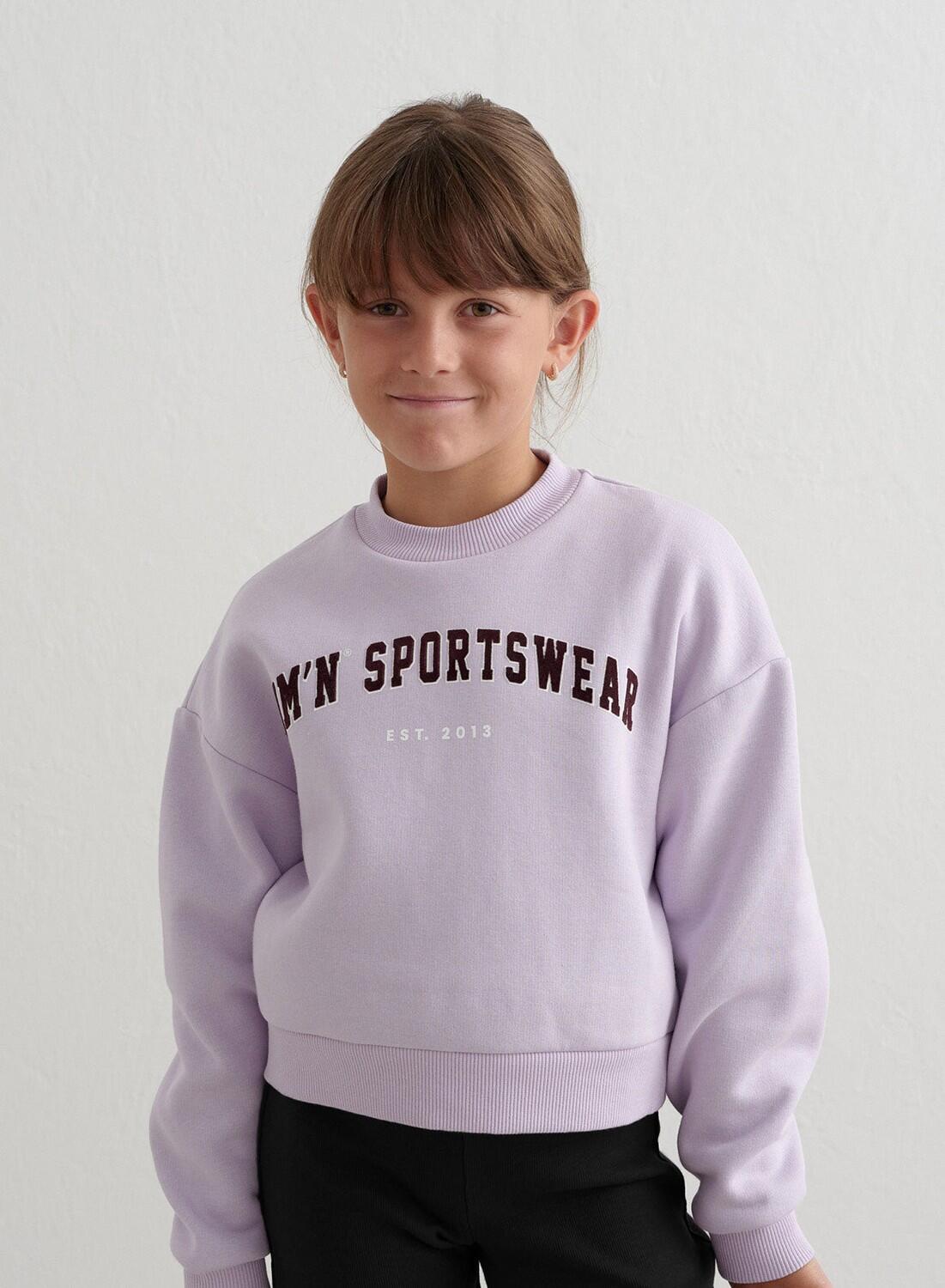 Fille Sweat-shirt Varsity Lilas Clair 4/6