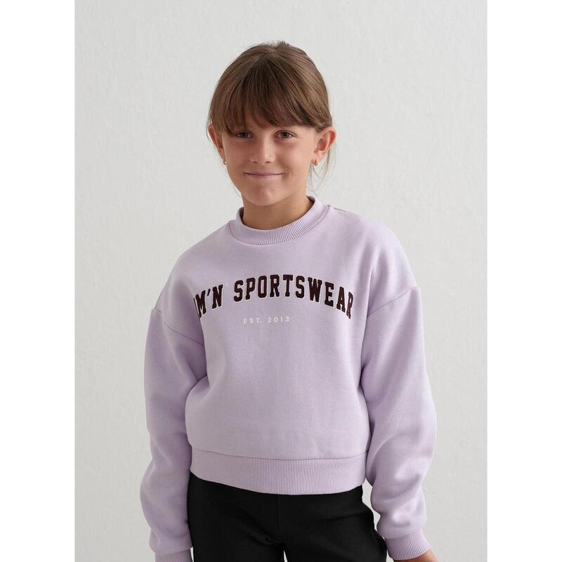 Sweatshirt Young Sweat Varsity Sweatshirt Fille Gym Lavande pâle aim'n