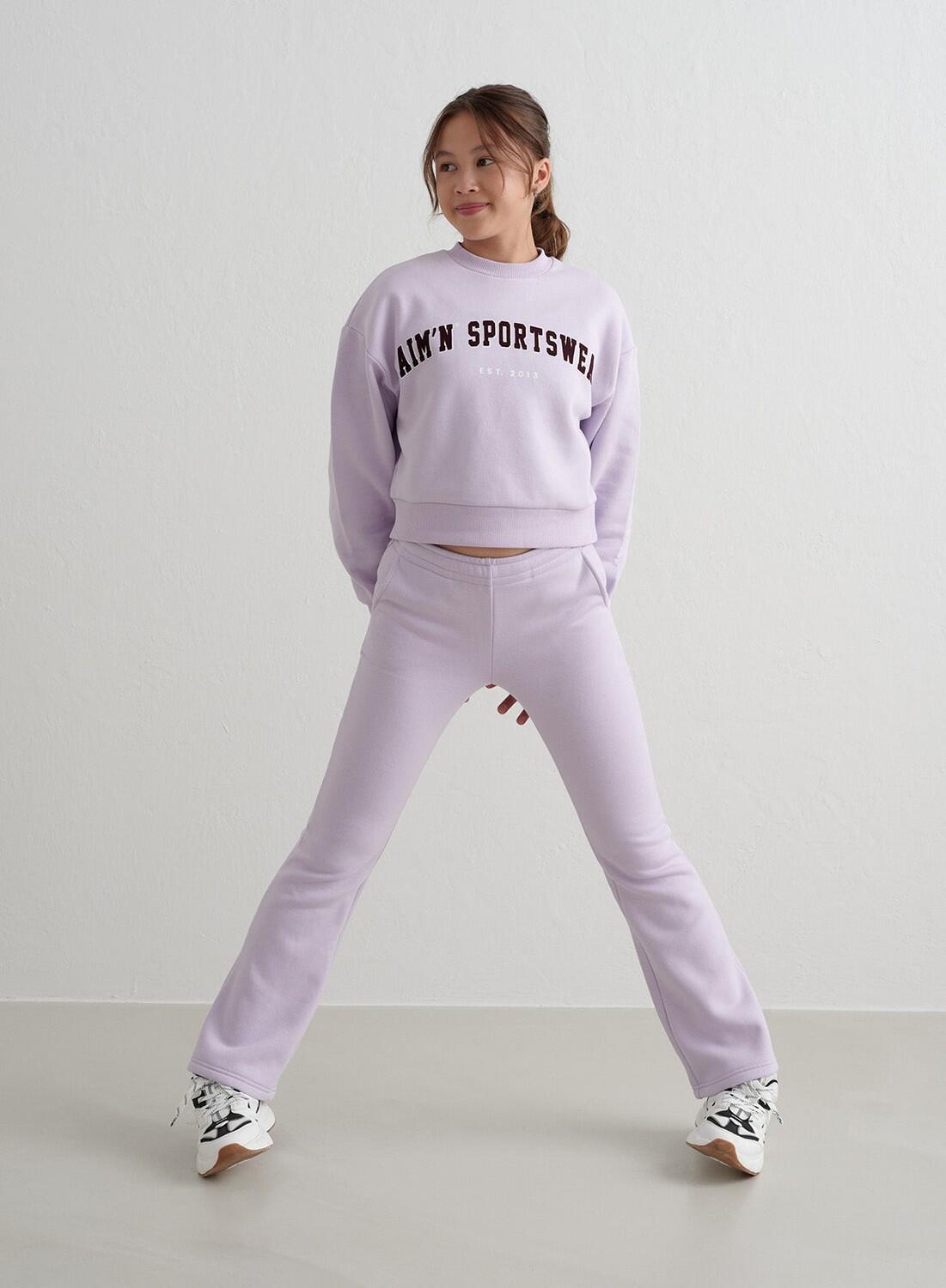 Fille Sweat-shirt Varsity Lilas Clair 3/6
