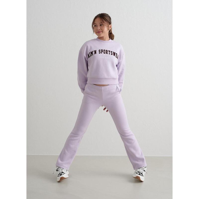 Sweatshirt Young Sweat Varsity Sweatshirt Gym Girls Pale Lavender aim'n