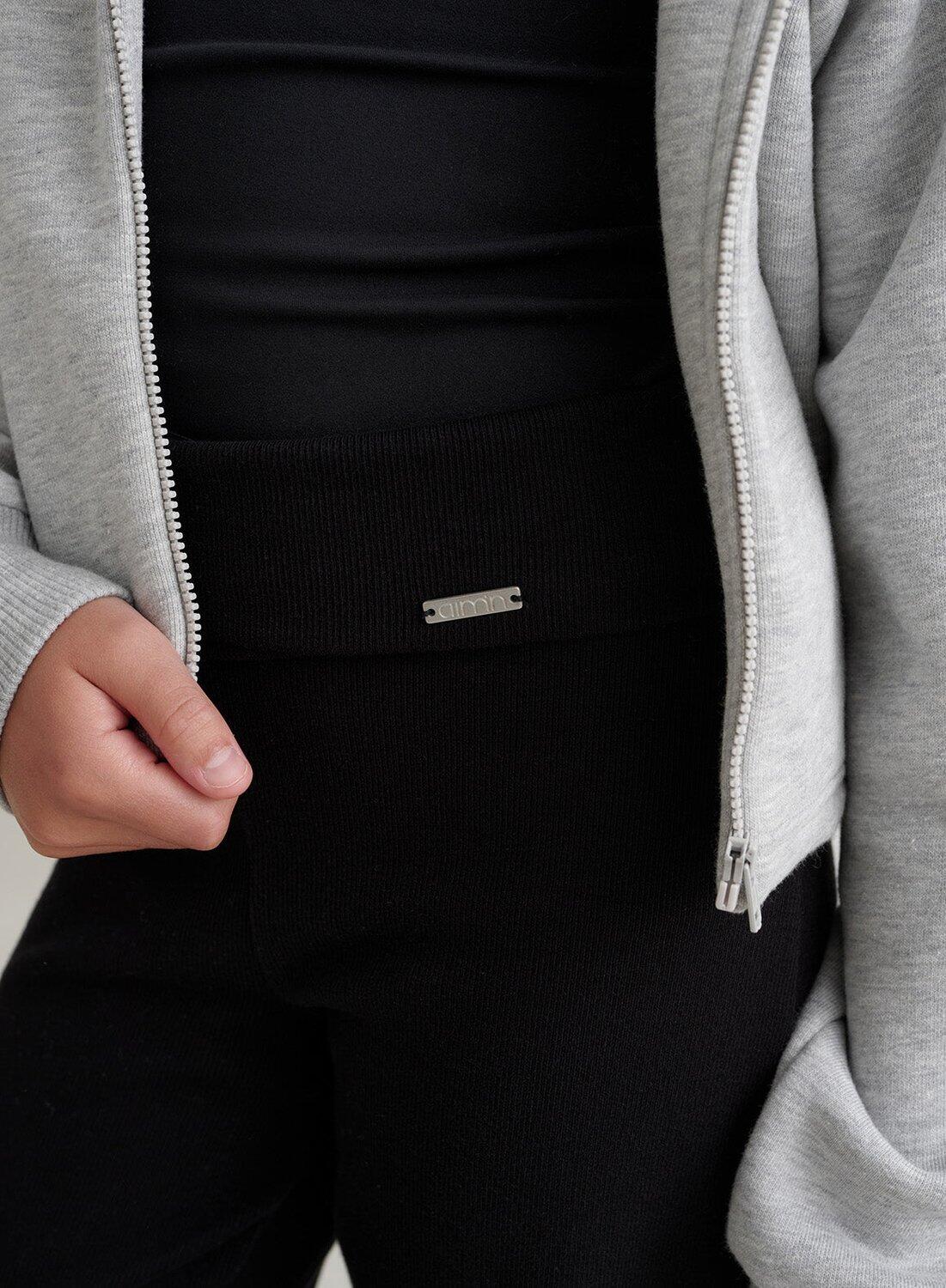 Meisjes Broek Geribbelde Lichtgewicht Zwart 3/6