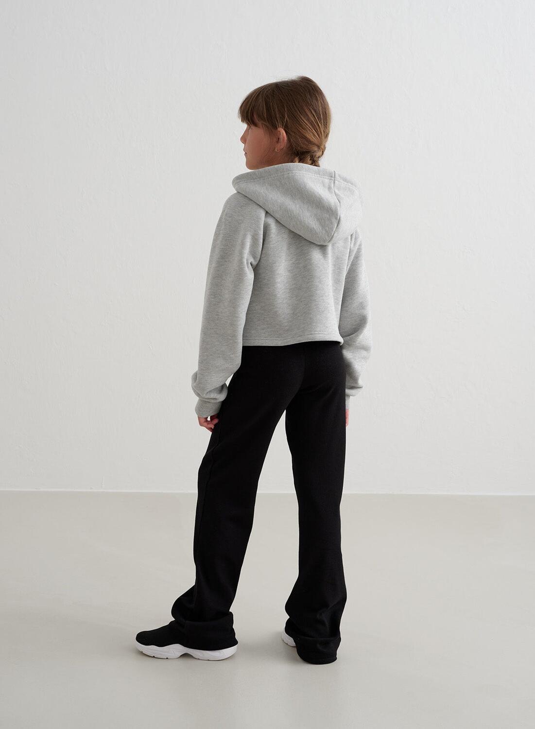 Meisjes Broek Geribbelde Lichtgewicht Zwart 5/6