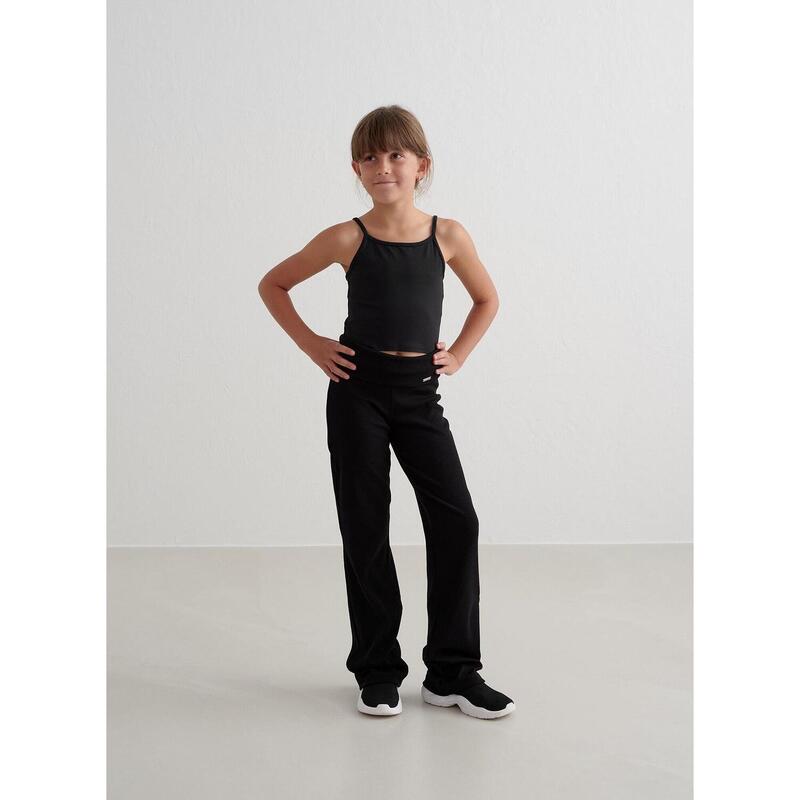 Broek Ease Geribd Yoga Meisjes Zwart aim'n