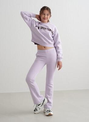 Mädchen Yoga Sweatpants mit Schlag Grau Melange