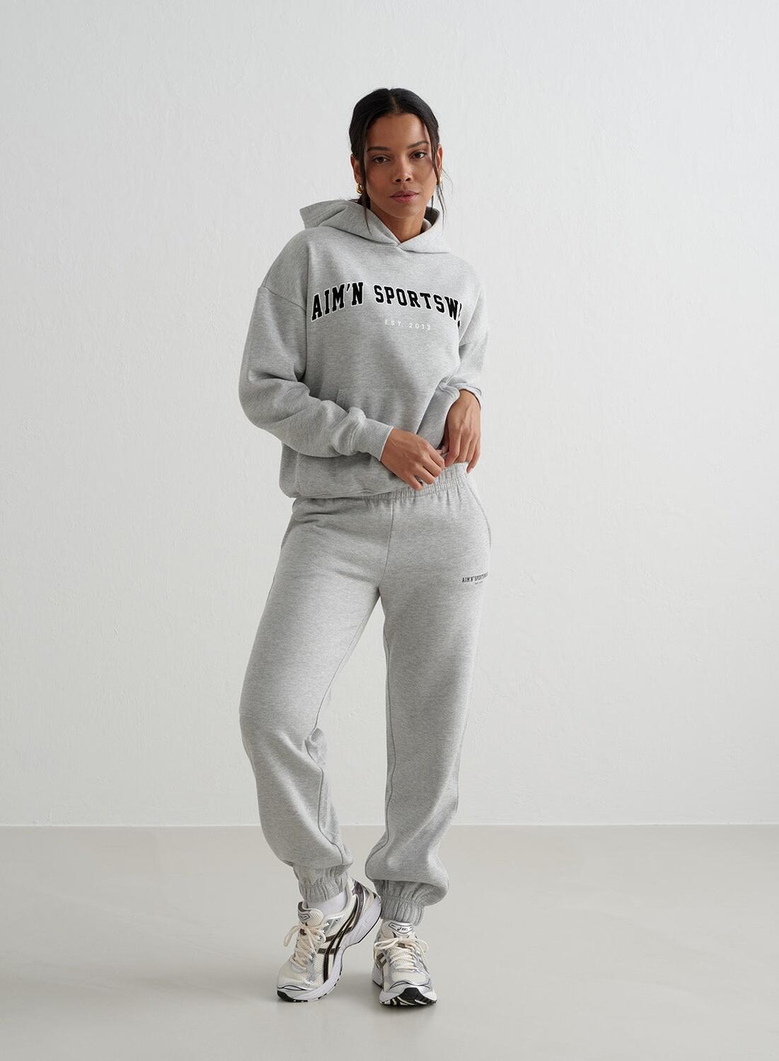 Femme Sweatpants Classique Gris Mélange 5/6