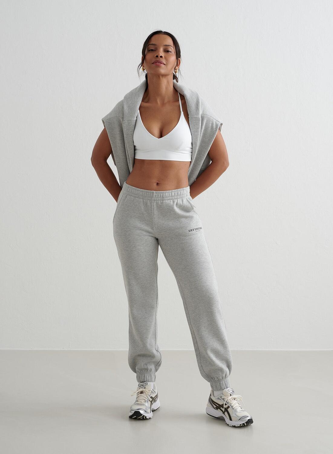 Femme Sweatpants Classique Gris Mélange 2/6