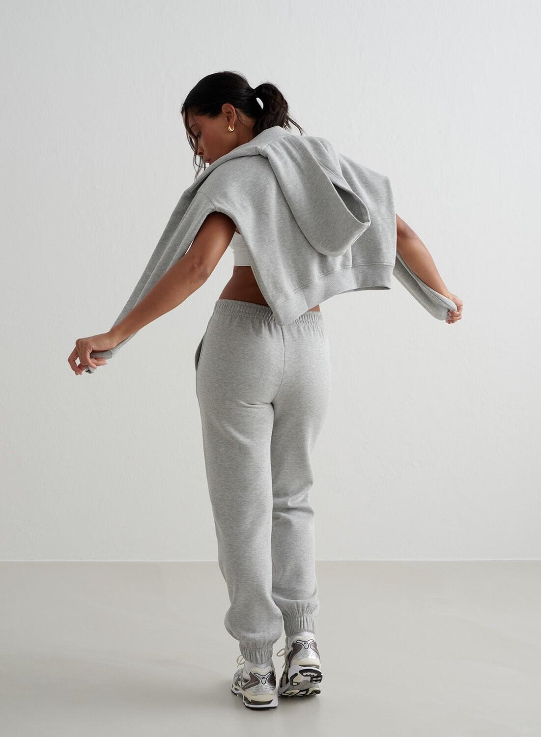 Femme Sweatpants Classique Gris Mélange 3/6