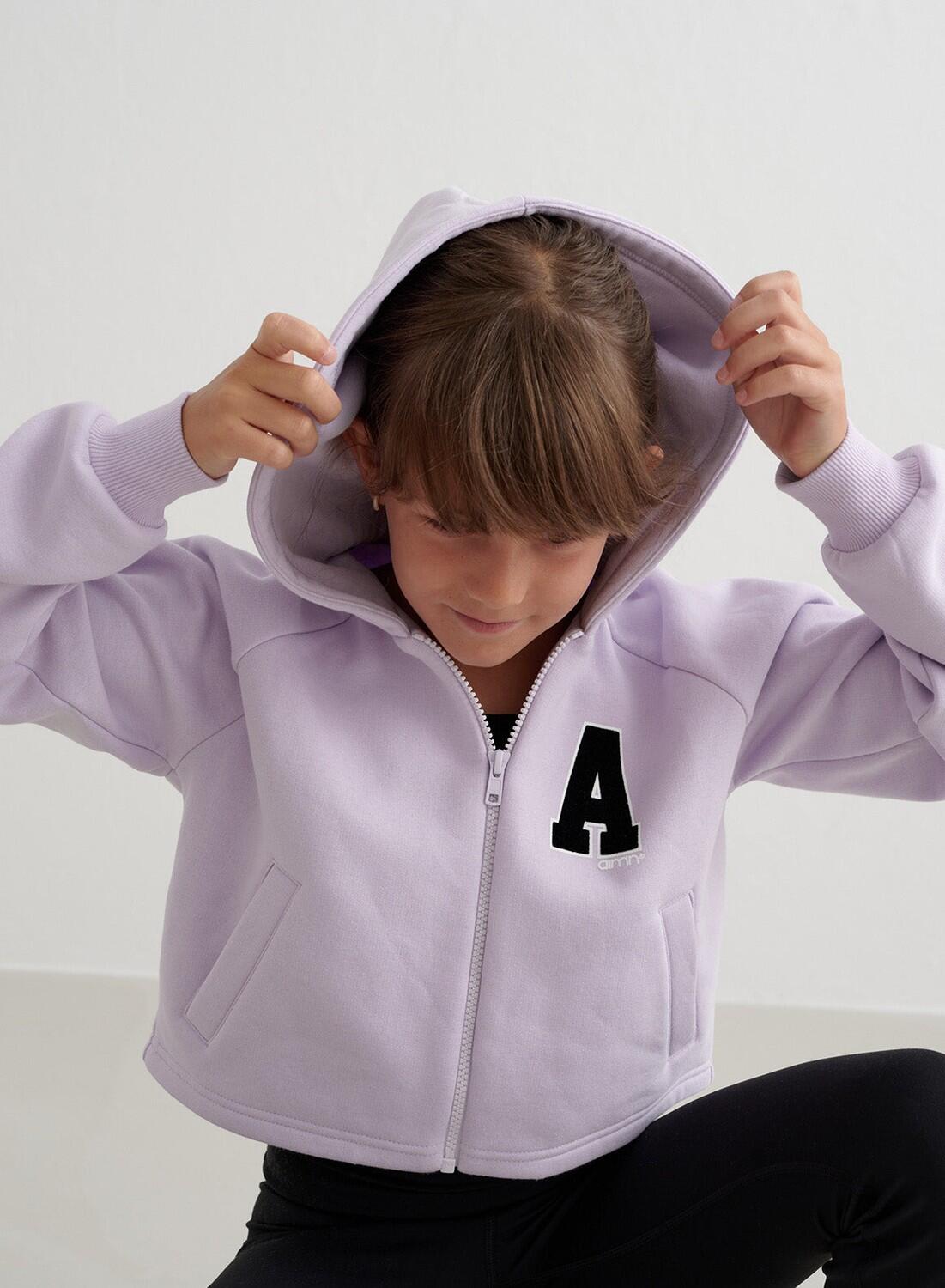 Niña Sudadera con Cremallera Lila Claro 6/6