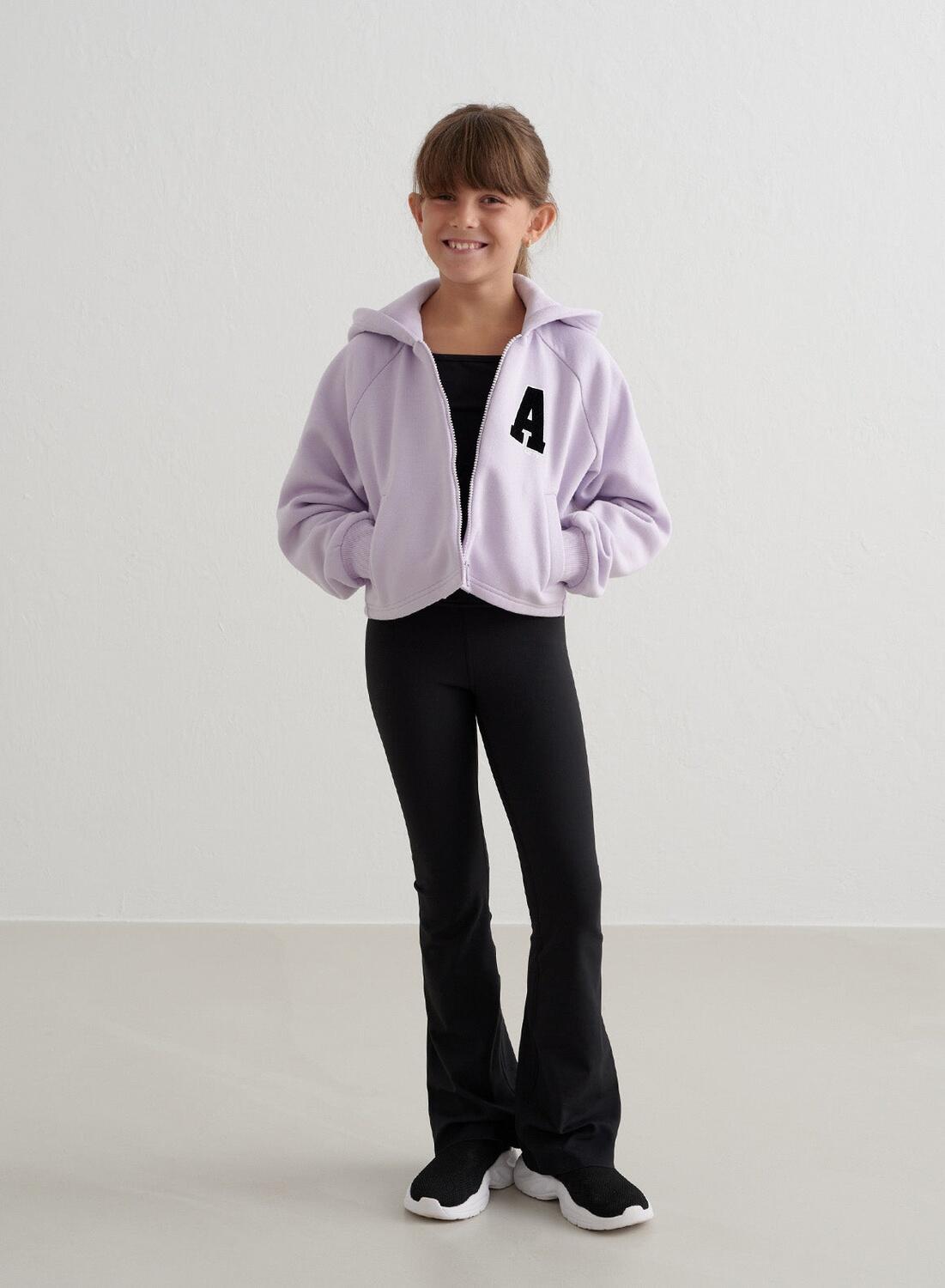 Niña Sudadera con Cremallera Lila Claro 3/6