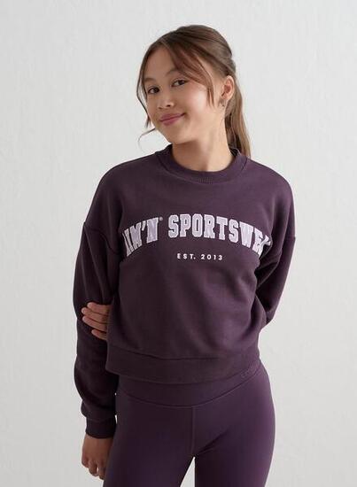 Ragazza Felpa Varsity Viola Scuro