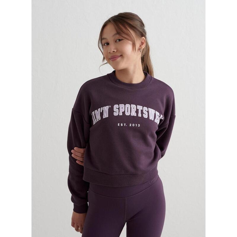 Sweatshirt Young Sweat Varsity Sweatshirt Gym Girls Midnight Plum aim'n