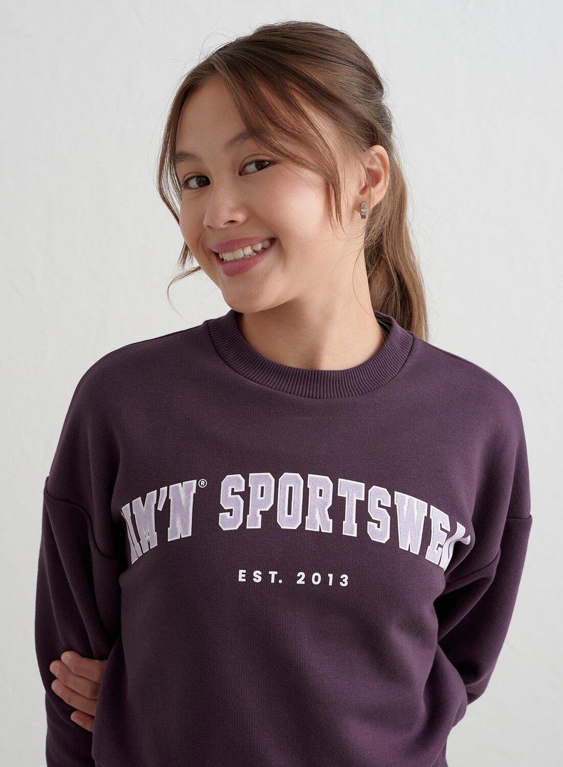 Fille Sweat-shirt Varsity Violet Foncé 4/6