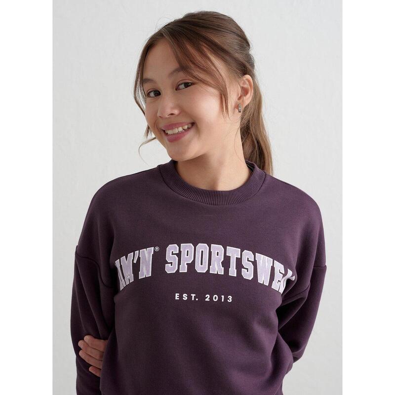 Sweatshirt Young Sweat Varsity Sweatshirt Gym Girls Midnight Plum aim'n