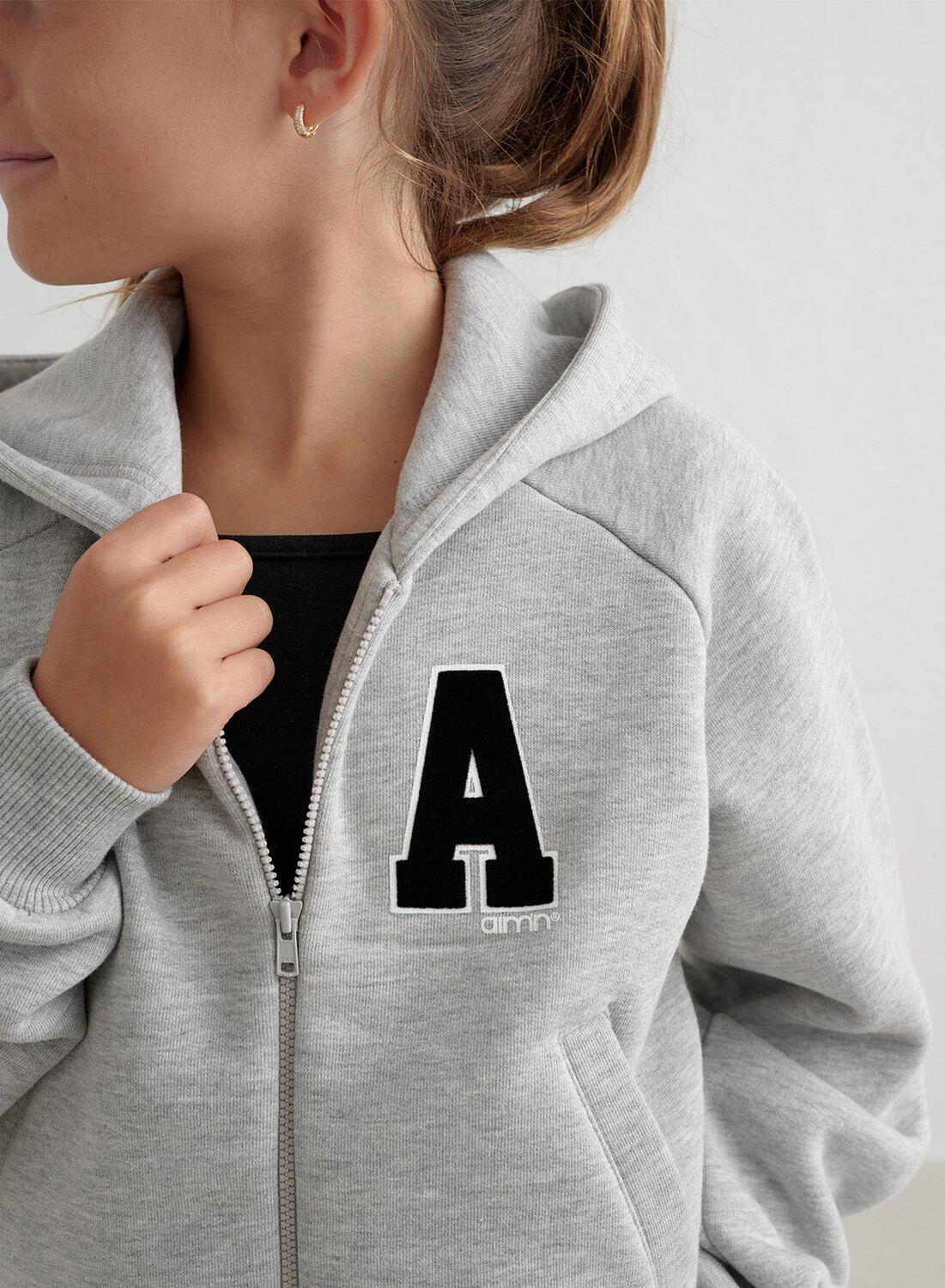 Meisjes Hoodie met Ritssluiting Grijs Gemêleerd 4/7