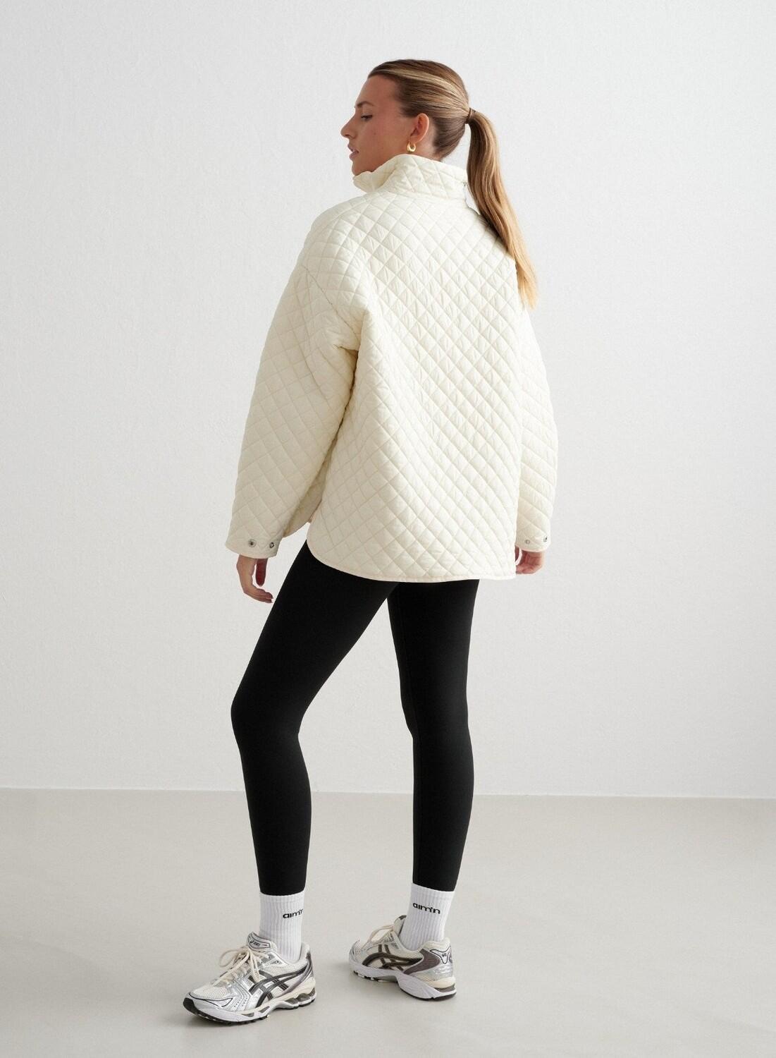 Femme Veste Déperlante Oversize Matelassée Blanc d'Amande 4/7