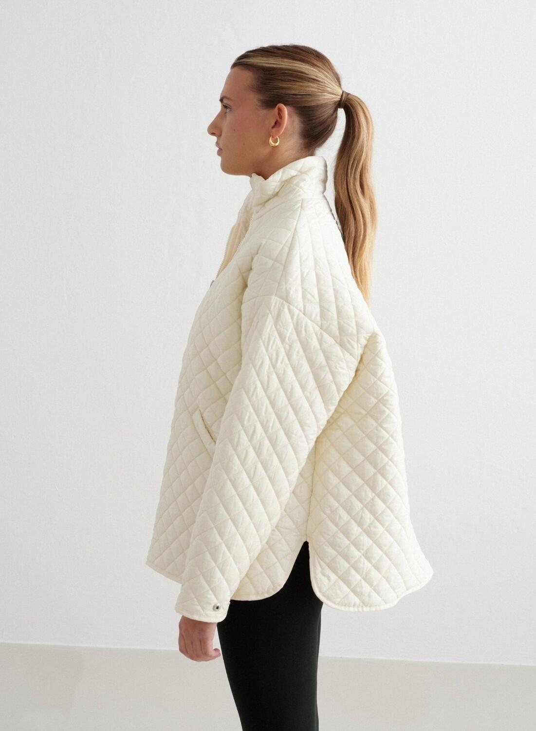 Femme Veste Déperlante Oversize Matelassée Blanc d'Amande 3/7