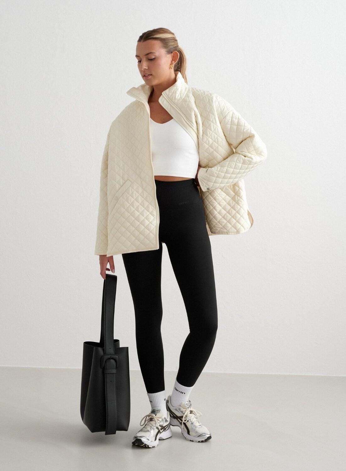 Femme Veste Déperlante Oversize Matelassée Blanc d'Amande 2/7