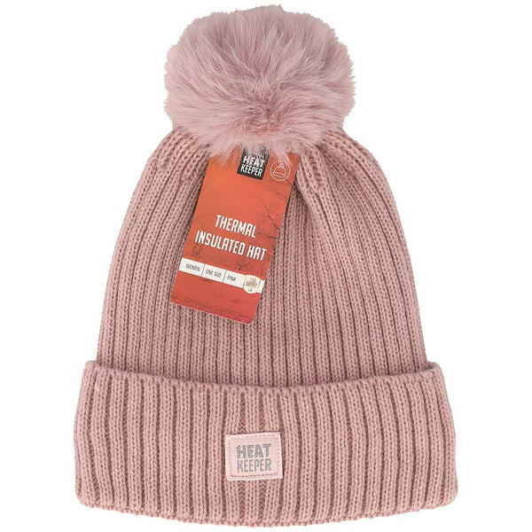 Heatkeeper - Bonnet thermique + pompon dames - Rose - 2-Paire