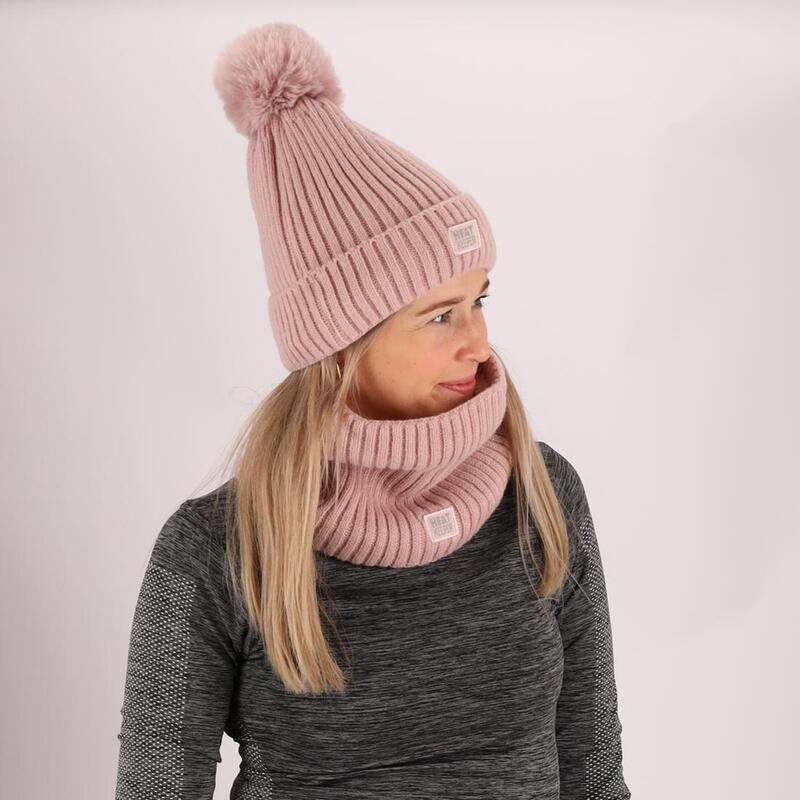 Heatkeeper - Thermo muts + pompon dames - Roze - 2-Paar