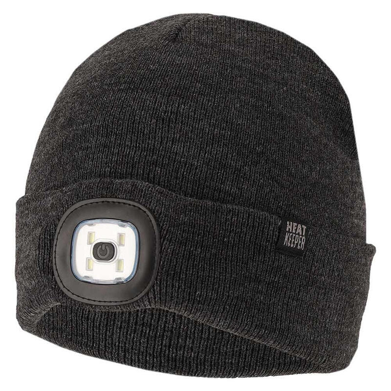 Czapka termiczna + oświetlenie LED dla mężczyzn - Antracyt - Jeden rozmiar - 2