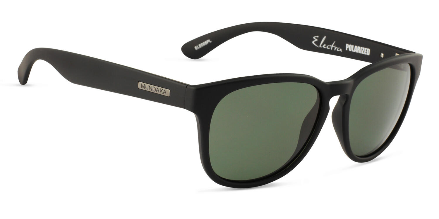 **óculos de sol electra preto fosco, polarizados verde - cat.3 – mundaka**