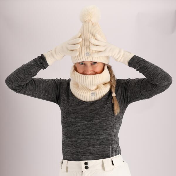 Gants thermiques pour femmes blanc cassé taille unique 2 paires 2/5