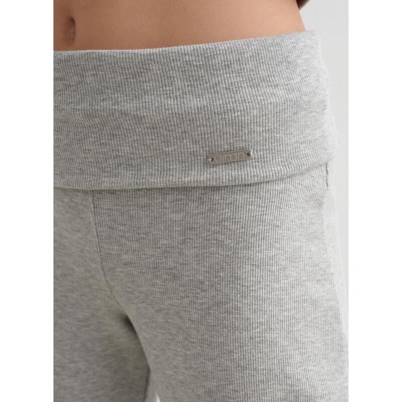 Broek Ease Geribd Yoga Meisjes Grijs Gemêleerd aim'n