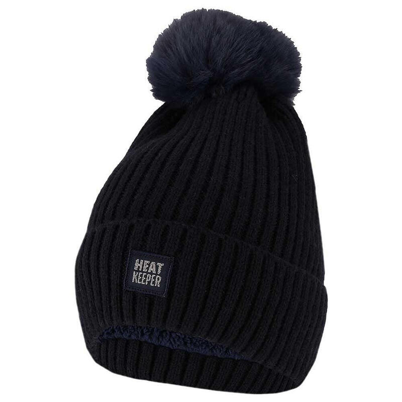 Heatkeeper - Thermo muts + pompon dames - Navy - 2-Paar