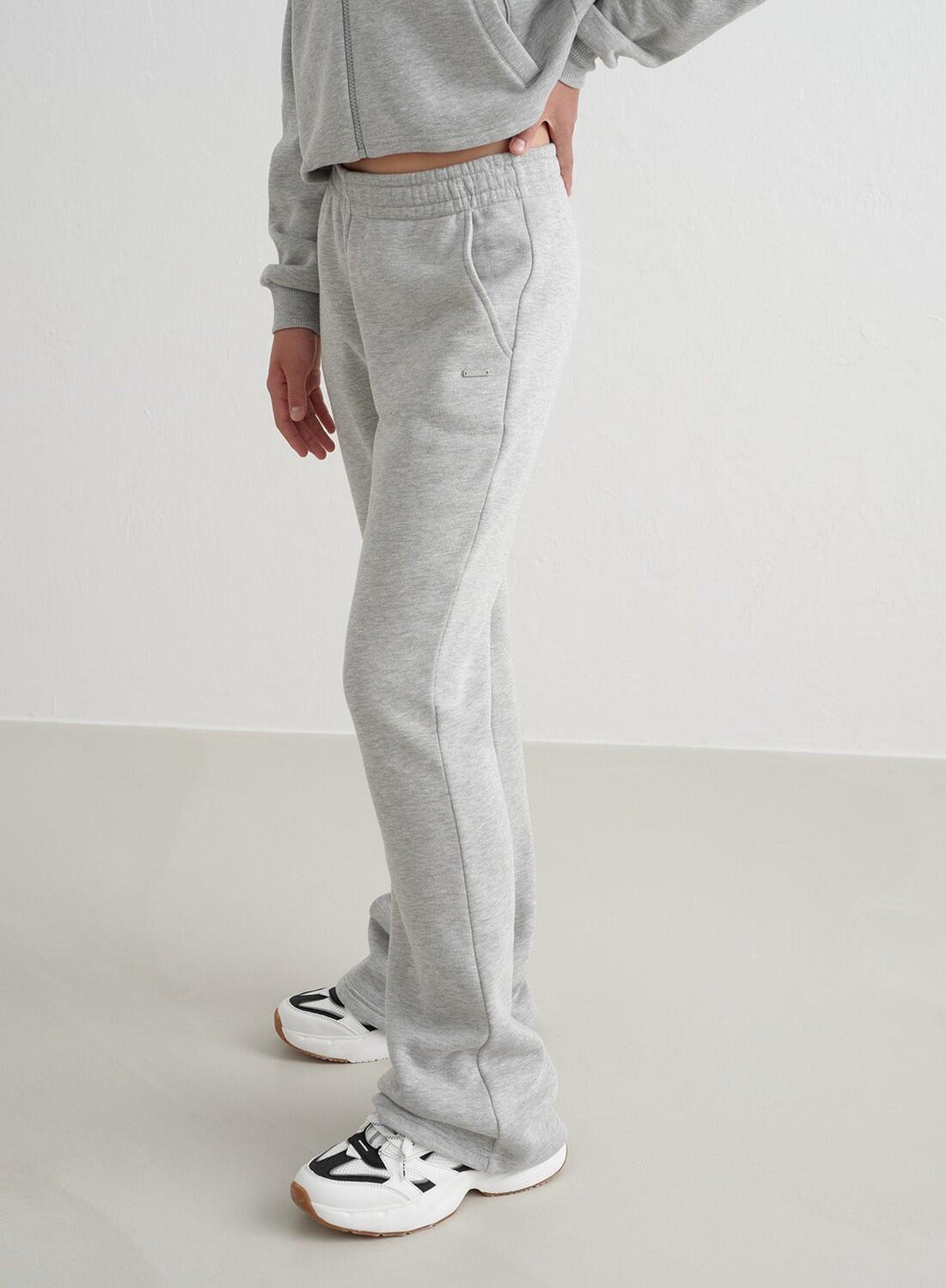 Meisjes Sweatbroek Uitlopende Grijs Gemêleerd 5/7