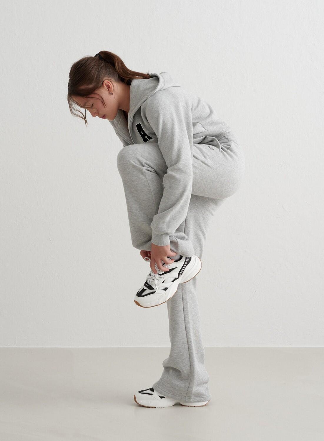 Meisjes Sweatbroek Uitlopende Grijs Gemêleerd 7/7