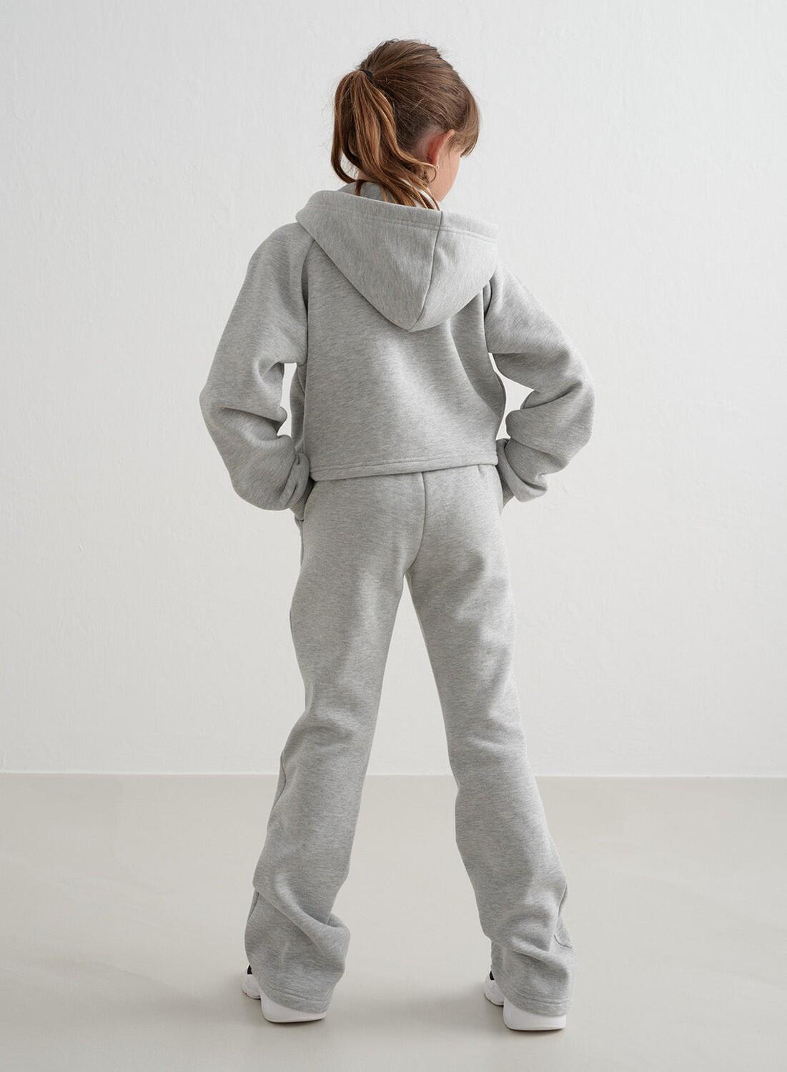 Meisjes Sweatbroek Uitlopende Grijs Gemêleerd 6/7