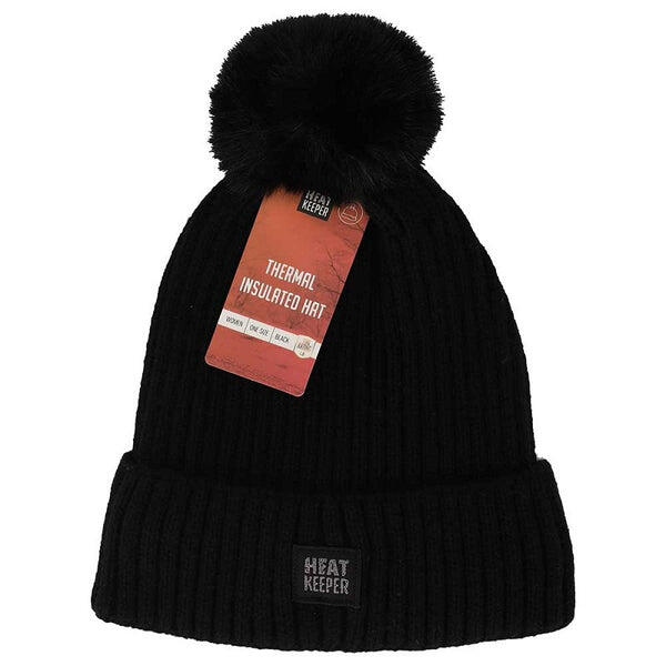 MISOU Muts Dames Warme Wintermuts Met Pompon Beige Winter Gestreept
