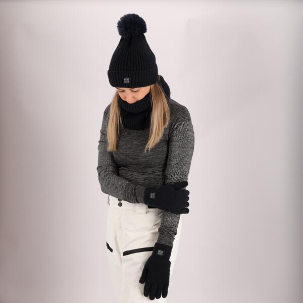 Czapka termiczna + pompon, damska Onesize - 4 sztuki