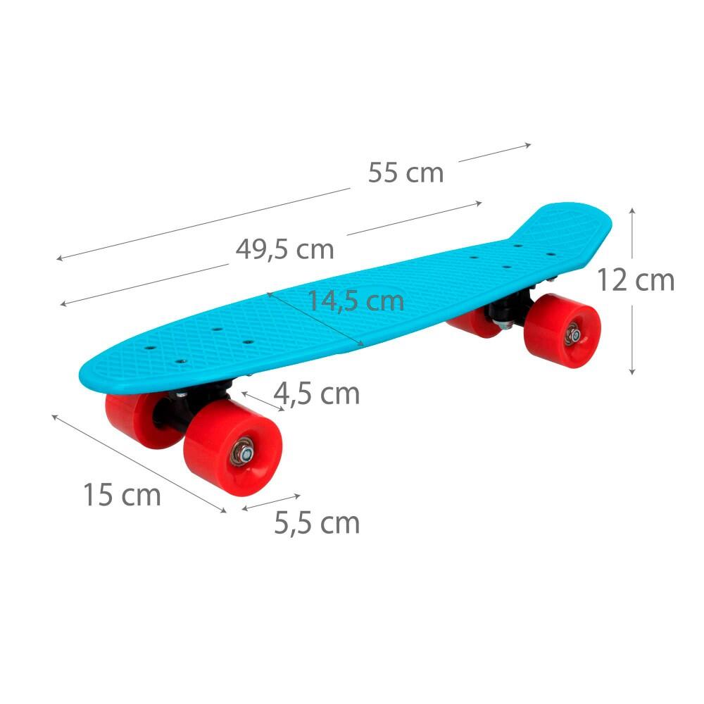 Monopatín con ruedas pvc 55 cm - azul 4/5