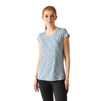 T-shirt korte mouwen hiking dames textuurpatroon